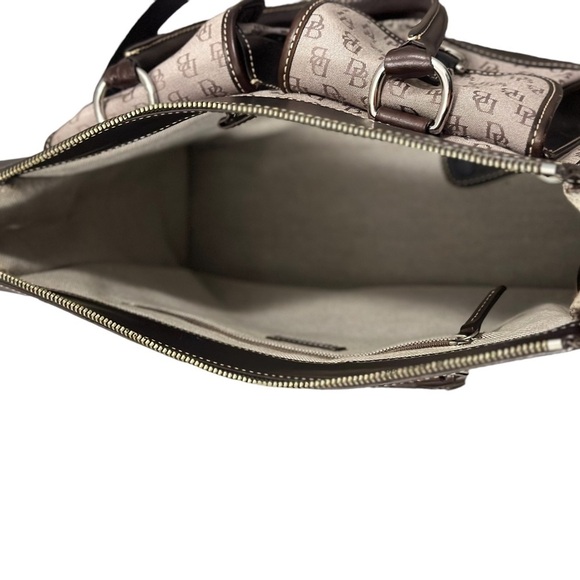 Dooney &Bourke Canvas Double Pocket Handbag with Leather Trim - Picture 13 of 15